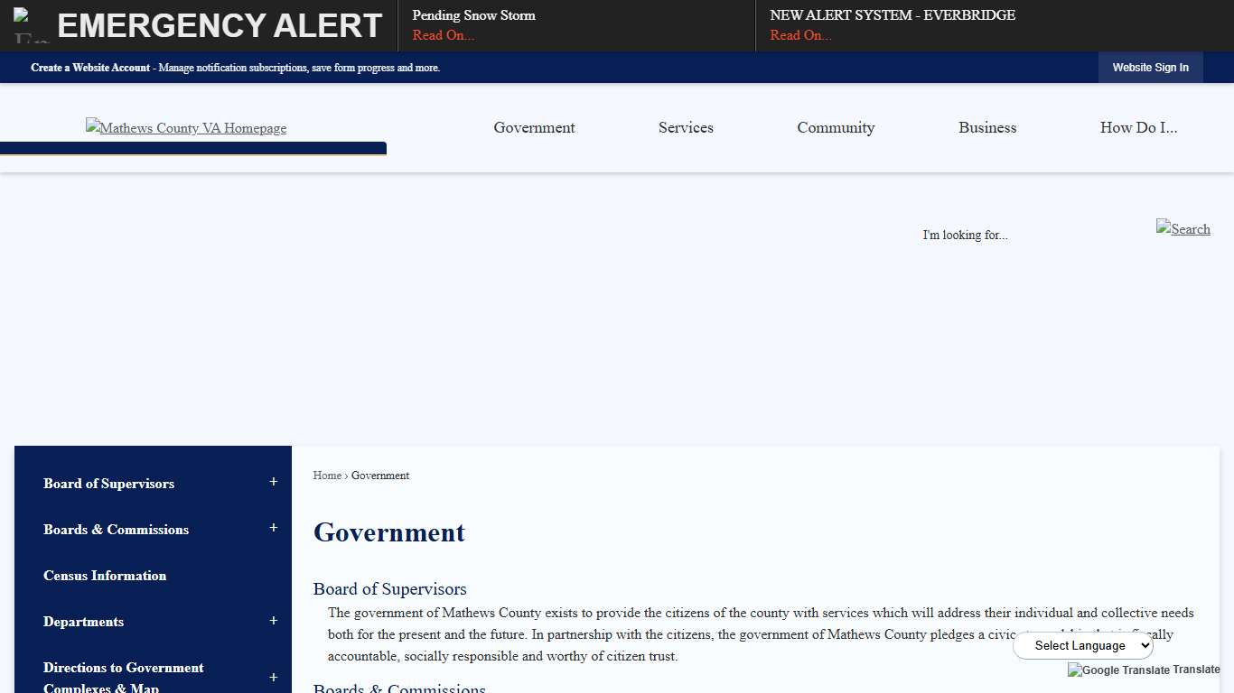 Government Mathews County, VA